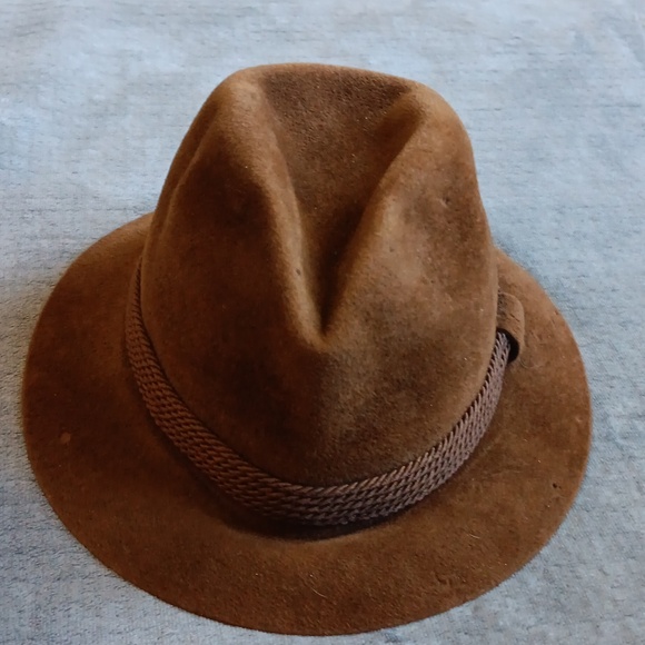 Vintage Velvet Cognac Brown Academia Hat, Small, Steampunk, Goblincore - Picture 2 of 14